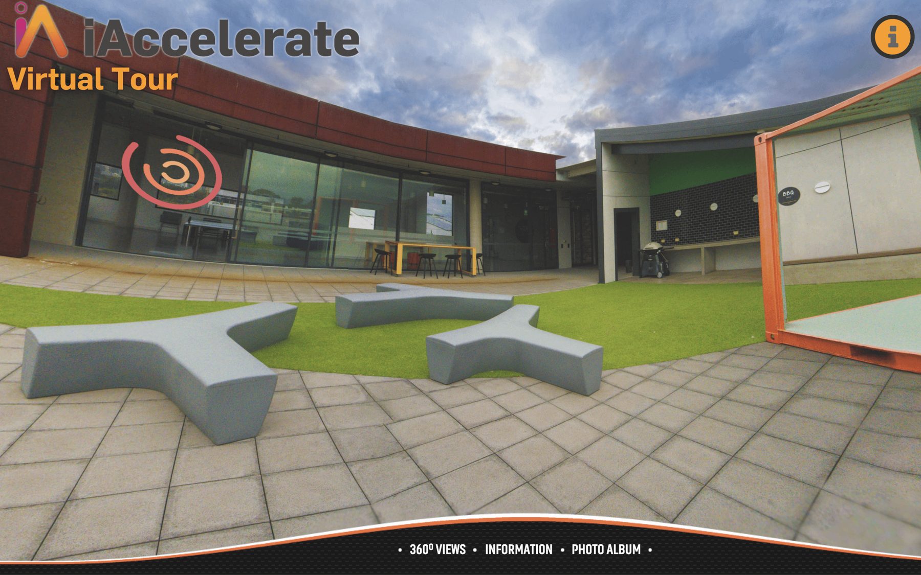 Outdoor courtyard area at the iAccelerate building